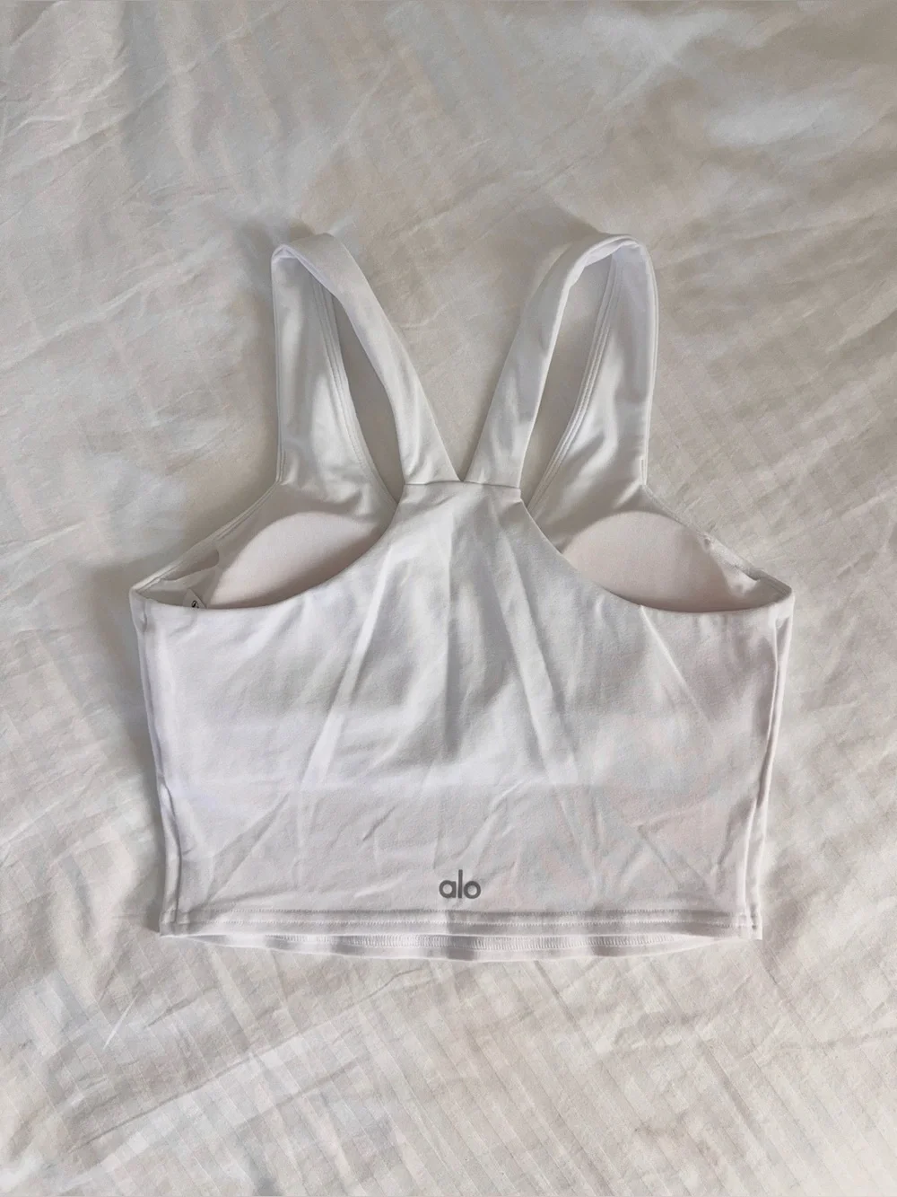 ALO Airbrush Real Bra Tank (White, Size S)